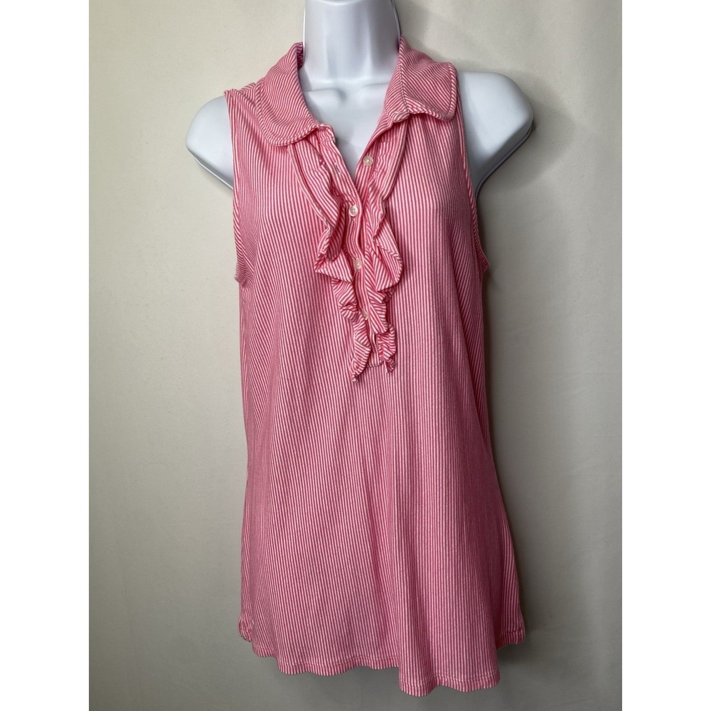 Lilly Pulitzer Womens Shirt Size Large Ruffle Front Vacation Festival‎ Coquette